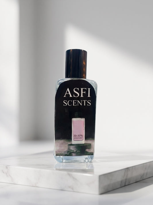 Signature by Asfi Scents on a marble block